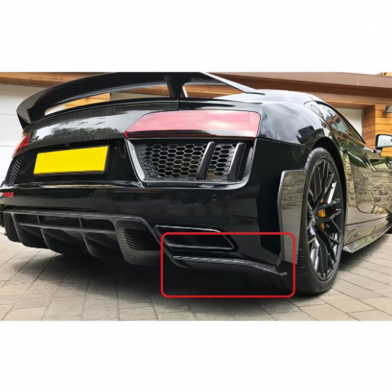 For  R8 Rear Corner Guard Spoiler Carbon Fiber Anti-Collision Rear Bumper Surround Accessories Body Parts